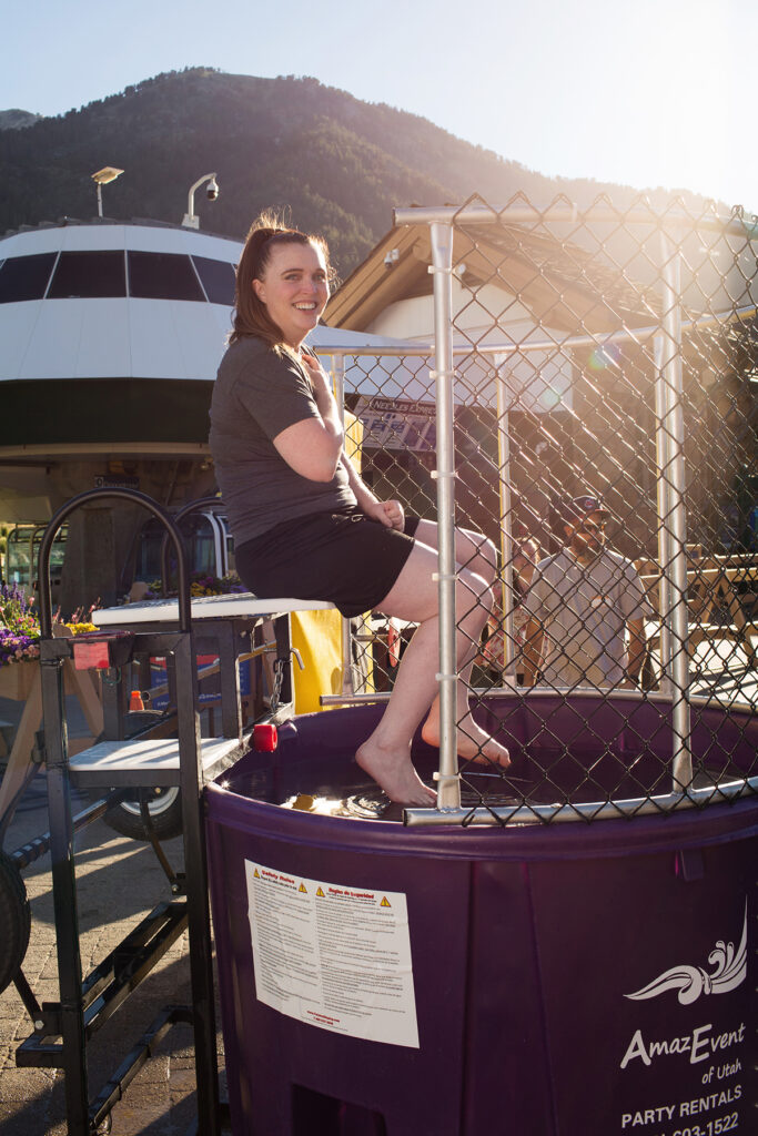 Cerrowire Utah HR Manager Katie Malone in dunk tank