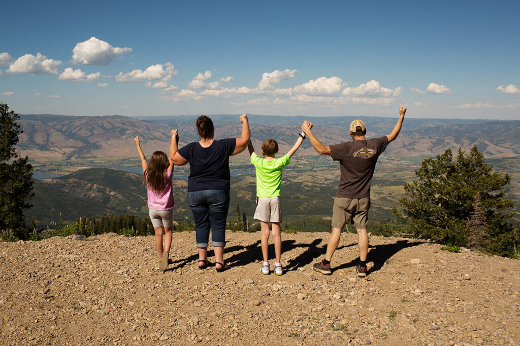 A Cerrowire family enjoys view at Snowbasin